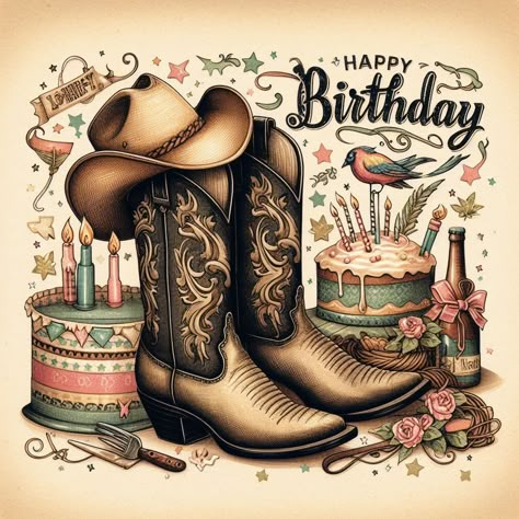 Happy Birthday Country Style, Cowgirl Happy Birthday Wishes, Horse Happy Birthday Image, Happy Birthday Cowgirl, Horse Happy Birthday, Happy Birthday Country, Happy Birthday Cow, Happy Birthday Cowboy, Happy Birthday Wishes For Sister