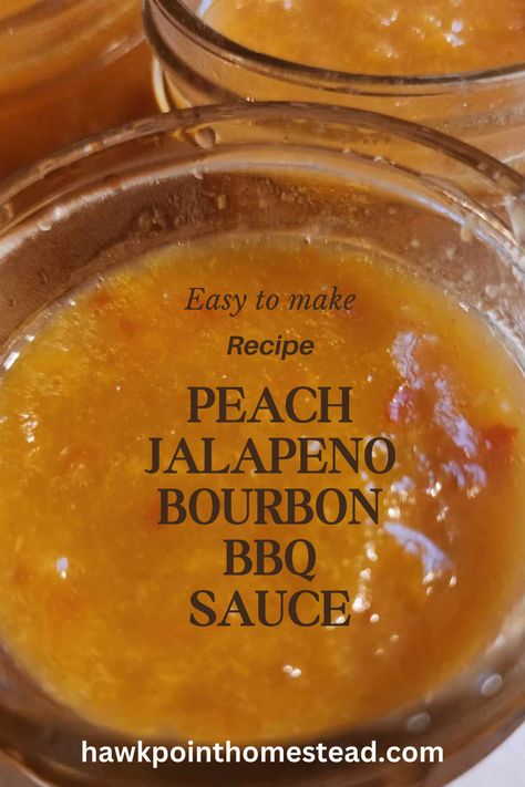 Sweet Spicy Bbq Sauce, Yellow Bbq Sauce, Homemade Bourbon Sauce, Mason Jar Sauces, Canning Peach Bbq Sauce, Canning Tabasco Sauce, Bourbon Peach Sauce, Fruit Bbq Sauce Recipe, Barbaque Sauces Recipes