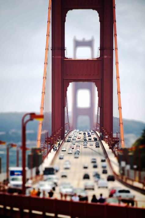 Tilt Shift Photos, Tilt Shift Photography, Tilt Shift Lens, Miniature Photography, Camera Movements, Tilt Shift, The Golden Gate Bridge, Photography Basics, Photography Techniques