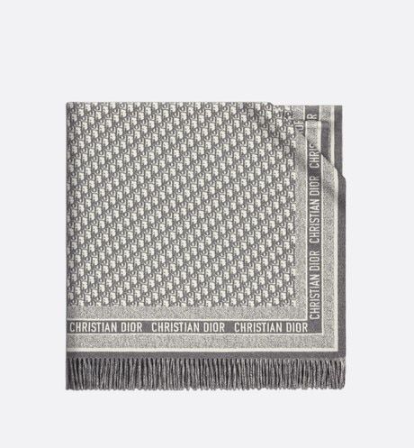 Blankets & Ponchos - Accessories - Women's Fashion | DIOR Dior Blanket, Waldorf Room, Blanket Poncho, Plaid Poncho, Dior Oblique, Christian Dior Fashion, Bag Women Fashion, Gray Blanket, Capital Letters