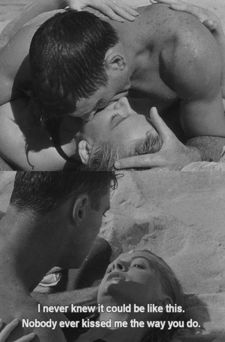 'From Here To Eternity' Chemistry 101, Classic Movie Quotes, Movie Kisses, True Love Waits, Movie Subtitles, Sunday Kind Of Love, Hollywood Scenes, From Here To Eternity, Deborah Kerr