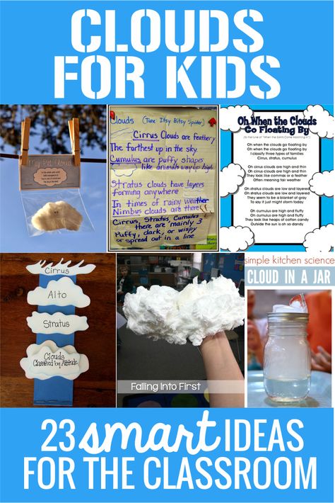 Clouds Science for Kids 23 Smart Ideas - Teach Junkie Clouds Activities, Clouds Lesson Plan, Clouds Science, Clouds Lesson, Cloud Activity, Clouds For Kids, Types Of Clouds, Cloud Activities, Weather Activities For Kids