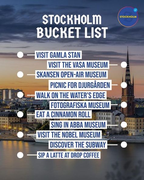 Stockholm Bucket List, Sweden Bucket List, Stockholm Visit, Stockholm Travel Tips, Stockholm Sweden Travel, Stockholm Lifestyle, Stockholm Sweden Aesthetic, Stockholm Shopping, Sweden Cities