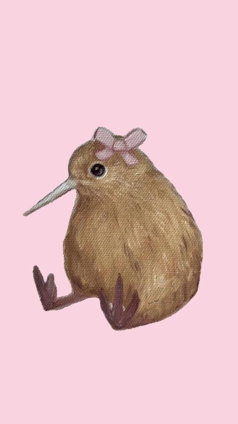 Kiwi Bird Painting, Kiwi Bird Wallpaper, Kiwi Bird Drawing, Kiwi Bird Art, Kiwi Animal, Kiwi Drawing, Cute Kiwi Bird, Ace Core, Kiwi Tattoo