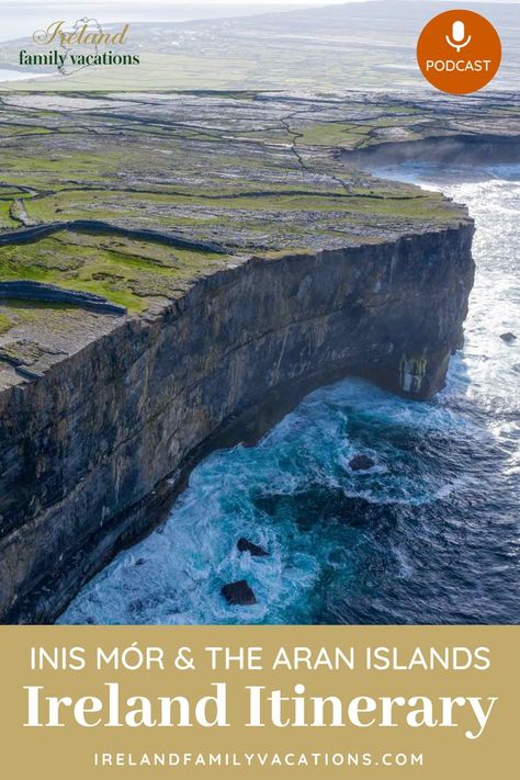 Ireland Coastal Views. With Text Reading: The Best Inis Mór and the Aran Islands Ireland Itinerary. Things To See In Ireland, Aran Islands Ireland, Ireland Bucket List, Things To Do In Ireland, Ireland Travel Tips, Bucket List Adventure, Ireland Itinerary, Aran Islands, Coast Of Ireland