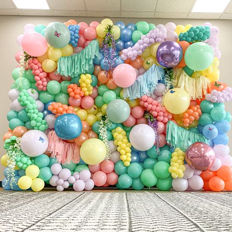 Easter Balloon Wall Backdrop, Balloon Wall Backdrop Birthday, Easter Egg Backdrop, Balloon Selfie Wall, Ombre Balloon Wall, Summer Balloon Wall, Easter Balloon Arch Church, Balloon Garland Wall, Easter Party Backdrop