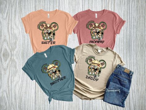 Disney Animal Kingdom Shirts, Animal Kingdom Shirt, Disney Character Shirts, Family Disney Shirts Matching, Disney Animal Kingdom, Animal Kingdom Shirts, Family Matching Shirts, Mickey Safari, Family Disney Trip