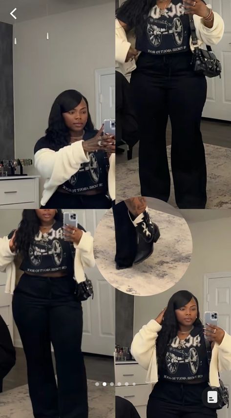 Plus Size Black Fashion, Plus Size Outfits Fall 2024, Fall Plus Size Outfits Black Women, Cute And Casual Outfits Black Women, All Black Curvy Outfits, Birthday Outfits Plus Size Black Women, Plus Size Nye Outfit New Years Eve, Rap Concert Outfit Ideas Plus Size, Plus Size Vacation Outfits Casual