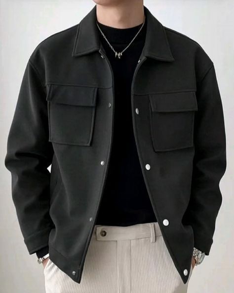 Starboy Style, Black Jacket Outfit, Korean Street Fashion Men, Guys Fashion Casual, Mens Smart Casual Outfits, Classy Outfits Men, Smart Casual Men, Men Stylish Dress, Guys Clothing Styles