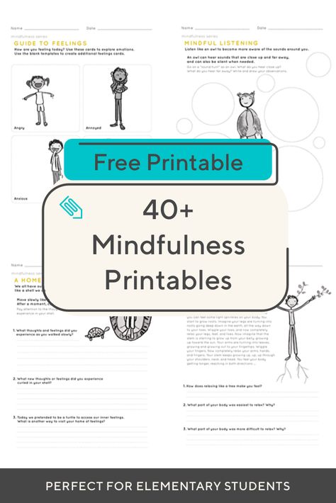 Mindfulness Activities For Group Therapy, Mindfulness Worksheets For Kids, Free Mindfulness Printables, Quick Mindfulness Activities, Printable Mindfulness Worksheets, Mindfulness Activities For Teens, Mindfulness Printables, Mindfulness Activities For Adults, Mindfulness Worksheets