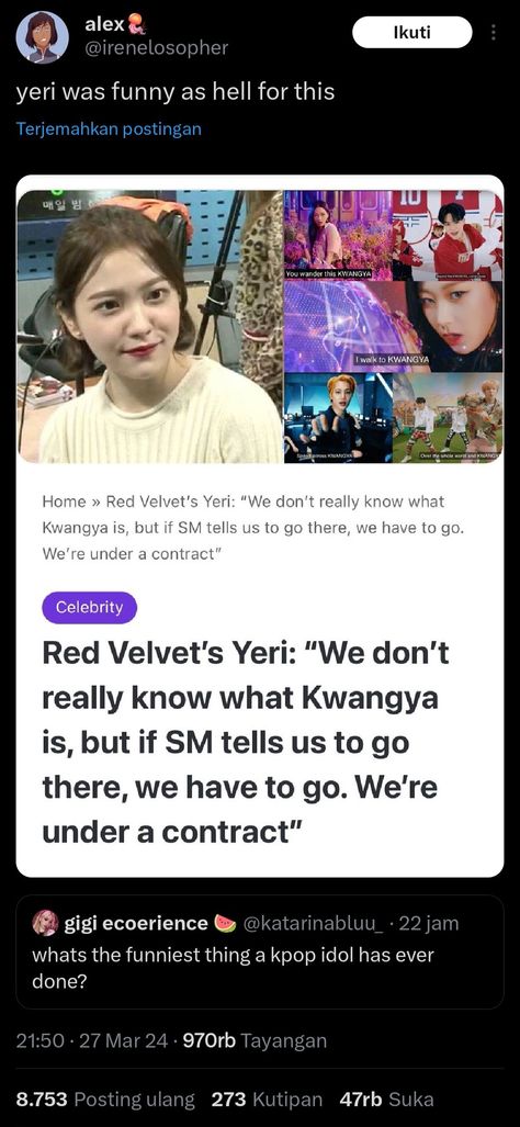 Kpop Idol Instagram Post, Red Velvet Memes Funny, Kpop Idol Lifestyle, Kpop Twitter Funny, Kpop Twitter, Kpop Tweets, Bird App, Twitter Funny, Women In Music