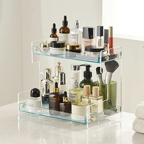 Amazon.com: Bathroom Organizer Countertop,2 Tier Bathroom Counter Organizer Kitchen Spice Rack Cosmetic Organizer,Countertop Storage Shelf for Bathroom, Kitchen, Living Room, Bedroom, Dressing Table : Home & Kitchen 2 Tier Bathroom Organizer, Bathroom Organisers, Bathroom Counter Storage, Counter Organization Kitchen, Bathroom Organizer Countertop, Organize Kitchen Spices, Bathroom Counter Organizer, Small Storage Shelves, Organize Bathroom Countertop