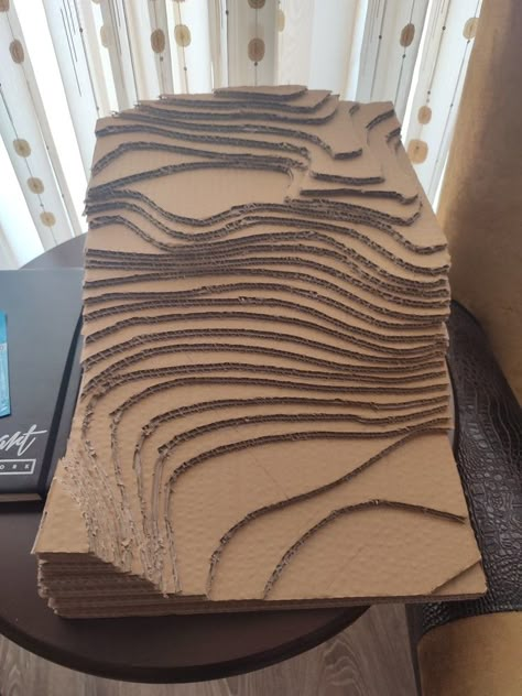 Cardboard Topography Model, Cardboard Architecture Model Projects, Cardboard Architecture Model, Cardboard Model Architecture, Architectural Models Conceptual, Topography Model, Topographic Model, Cardboard Landscape, Terrain Architecture