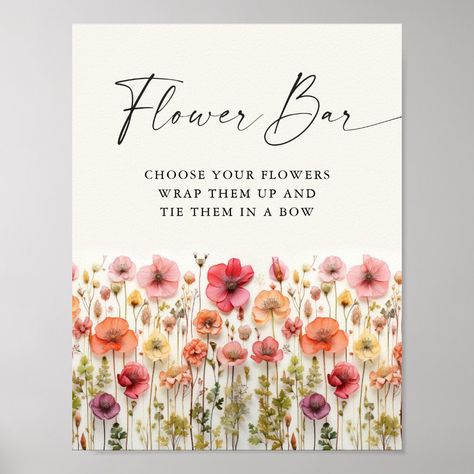 This beautiful design features an arrangement of soft pastel beautiful wildflowers that are realistic and a modern script (editable color) font. Place this sign at your Flower Bar. Instant download option available. See the entire collection for more matching items Bloom Bar Sign, Flower Market Bridal Shower Theme, Flower Bar Sign, Bridal Shower Flower Theme, Love Is In Bloom Bridal Shower Theme, Bridal Shop Decor, Mary's Bridal, Bar Signage, Spring Bridal Shower