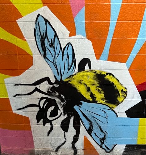 look at this cute graffiti bee, it was in the same location as graffiti girl Bee Graffiti, Graffiti Illustrations, Cute Graffiti, Graffiti Girl, Graffiti Illustration, Graffiti Art, Bumble Bee, Drawing Ideas, Mood Board