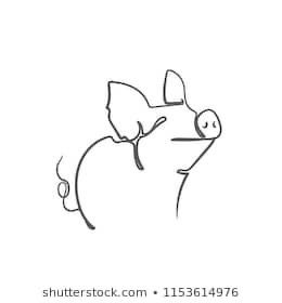 Pig Line Drawing, Cute Pig Tattoo, Pig Tattoo Ideas, Pig Tattoos, One Line Animals, Pig Sketch, Tatoo Dog, Pig Logo, Pig Tattoo