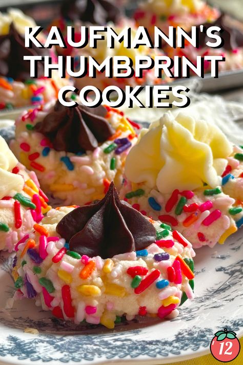 Kaufmann Thumbprint Cookies, Pittsburgh Thumbprint Cookies, Cookie Recipes Thumbprint, Samoa Thumbprint Cookies, Classic Thumbprint Cookies Recipe, Buttercream Thumbprint Cookies, Lazy Locks Cookies, Kaufman's Thumbprint Cookies Recipe, Kaufman Thumbprint Cookies