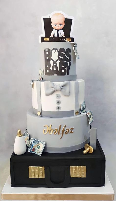 Baby Boss Cake Design, Blue 1st Birthday Cake, Birthday Cake 14th, First Birthday Cake Girl, First Birthday Cake Boy, Birthday Cake Pics, 1st Birthday Cake Ideas, Girl First Birthday Cake, Boy First Birthday Cake