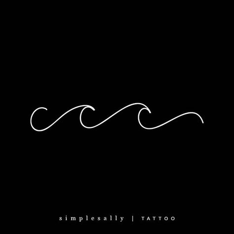 waves tattoo by Simple Sally | #wavestattoo #waves #ocean #tattoo #simpletattoo #tinytattoo #minimaltattoo Ocean Wave Tattoos For Women, Wave Tattoo Arm, Lettering For Tattoos, Disney Thigh Tattoo, Ocean Tattoo, M Tattoos, Ocean Tattoos, Simple Tattoo Designs, Beach Tattoo