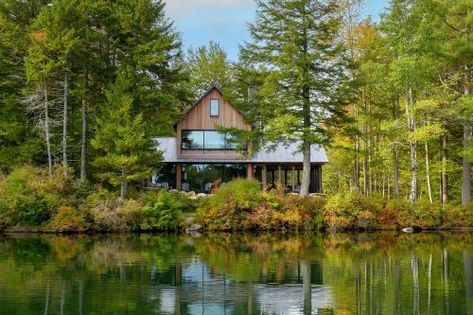 Cottage Retreat, Ipe Wood, Porch Roof, Wood Front Doors, Spanish Style Home, White Quartz Countertop, Lake Cabins, Farmhouse Style House, Rustic Cabin