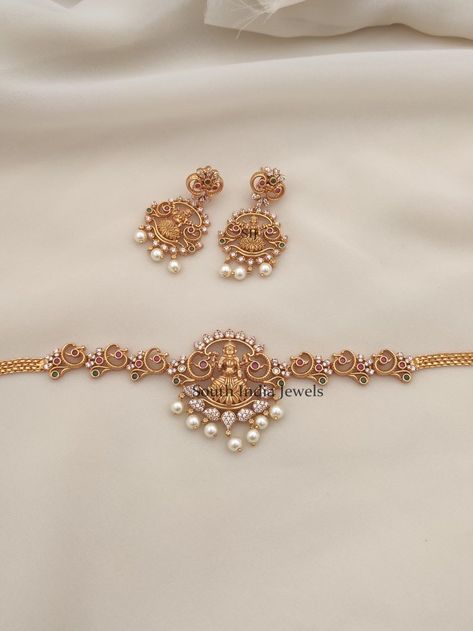 Buy Traditional Choker Necklace Sets Online | Premium Quality | Free Shipping Fancy Choker Necklace Gold, Gold Mini Choker Designs, South Indian Gold Jewellery Design, Small Choker Necklace Indian Gold, Small Gold Necklace Set Indian, Neck Choker Designs Gold, 10 Gram Gold Necklace Design, Short Necklace Gold Indian, Gold Short Necklace Designs