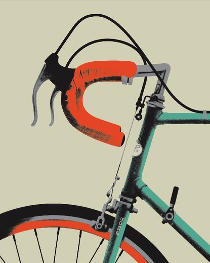 Picture Allan Peters, Orange Tape, Bike Art Print, Stylish Bike, Cycling Posters, Bike Print, Bike Illustration, Graphisches Design, Bike Poster