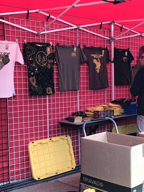 bandito tour merch stand Band Merch Display, Merch Stand Ideas, Concert Merch Display, Dylan Wolfe, Backyard Concert, Merch Display, Merch Stand, Merch Booth, Portfolio Moodboard