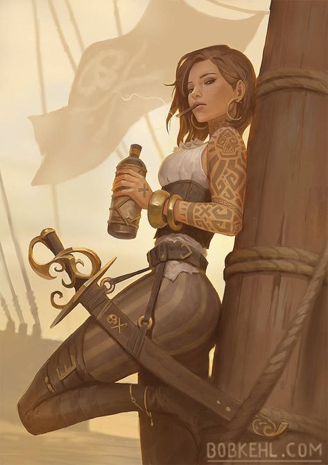 Extra Long Hairstyles, Insane Woman, Pirate Art, 3 Sisters, Pirate Woman, White Rum, Dungeons And Dragons Characters, Female Human, Arte Fantasy