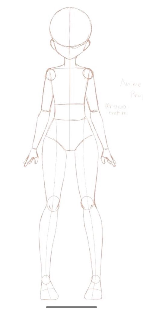 Toturial Drawing Body Anime, Body Drawing Standing Straight, How To Draw Anime Body Base Female Step By Step, Girl Drawing Body Base, Women Base Drawing, How To Draw Full Body Girl, Full Body Girl Drawing, Bjd Sketch, 2d Vtuber Model Base