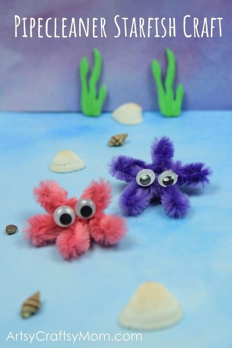 Pipe Cleaner Fishing Game - starfishes, octopus, puffy fishes all galore . Have fun making them & then catching them with magnets Star Fish Craft, Pipe Cleaner Crafts For Kids, Fishing Games For Kids, Starfish Craft, Octopus Crafts, Under The Sea Crafts, Diy Pipe, Ocean Kids, Pipe Cleaner Crafts