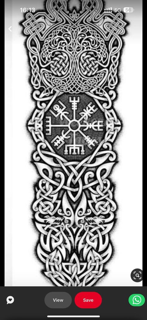 Tattoo Tree Of Life, Valhalla Tattoo, Viking Symbols And Meanings, Celtic Sleeve Tattoos, Traditional Viking Tattoos, Viking Knotwork, Warrior Tattoo Sleeve, Viking Warrior Tattoos, Norse Mythology Tattoo