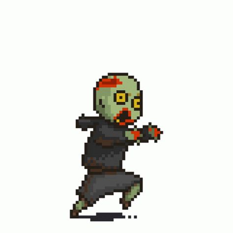 Whaaa Dead Ahead Zombie Warfare Sticker - Whaaa Dead Ahead Zombie Warfare Video Game - Discover & Share GIFs Pixel Art Characters Gif, Zombie Pixel Art, Zombie Gif, Pixel Zombie, Indie Game Art, Cute Zombie, Pixel Characters, Zombie Art, Pixel Animation