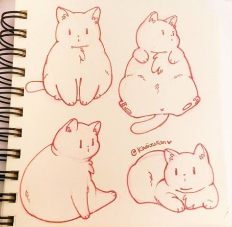 Fat Cat Drawing, Fat Cat Cartoon, Cat Sitting Down, Cute Fat Cats, Oc Clothes, Grumpy Man, Cat Roll, Cat Reference, Cat Doodle