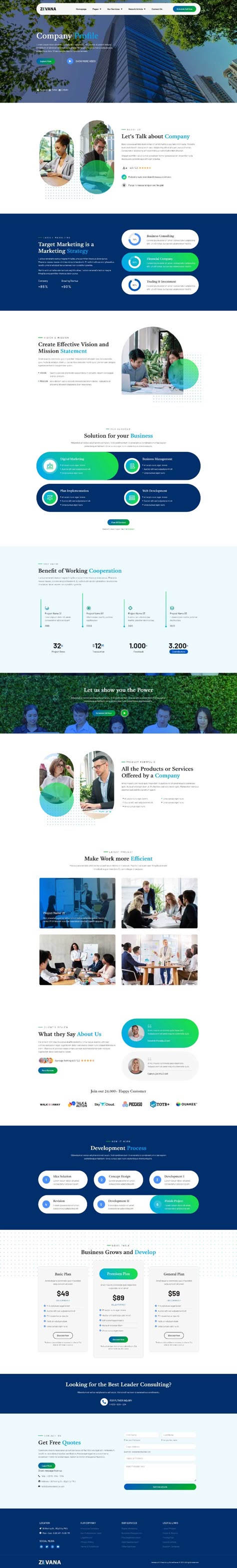 Zevana - Company Profile & Business Elementor Template Kit by Rometheme Company Profile Website Design, Modern Landing Page Design, Email Marketing Newsletter Design, Company Profile Website, Architecture Site Analysis, Google Sites Templates, Web Site Template, Google Site Templates, Coffee Site