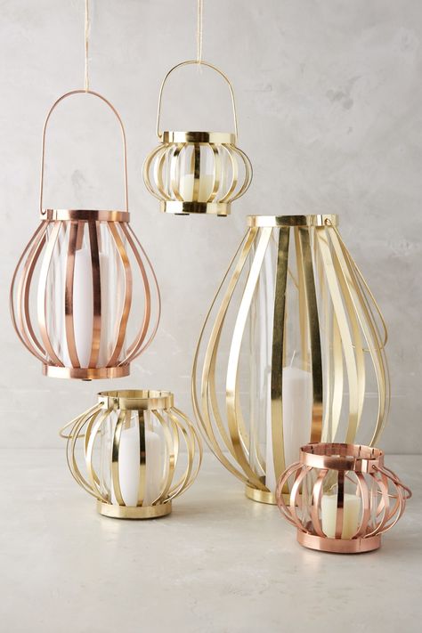 Banded iron lanterns from Anthropologie set the mood whether indoors or outdoors. Modern Lantern, Coffee Table Candles, Summer Table Settings, Iron Lanterns, Modern Candles, Summer Tables, Mini Vase, Decorative Letters, Designer Candles