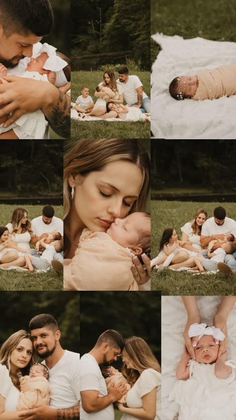 Outdoor newborn family of 5 photoshoot lifestyle newborn photos inspo Newborn Outdoor Photography, Outdoor Newborn Photos, Outdoor Newborn Session, Twin Baby Photography, Sibling Photography Newborn, Outdoor Baby Photography, Outdoor Newborn Photography, Newborn Family Pictures, Baby Family Pictures