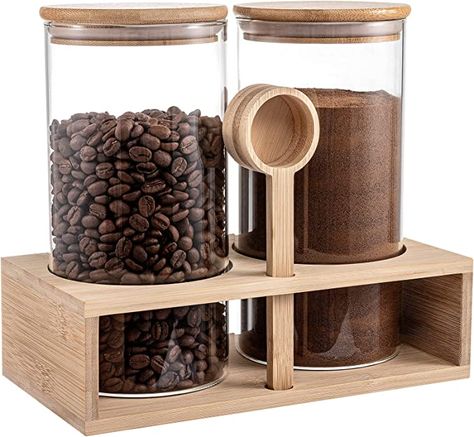 Coffee Bar Station, Coffee Container, Powder Sugar, Glass Storage Containers, Coffee Jars, Coffee Storage, Kitchen Jars, Glass Storage Jars, Kitchen Food Storage