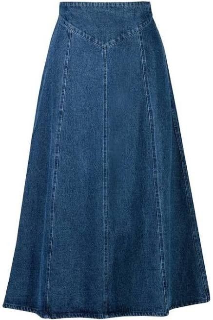 Denim Skirt Pattern, A Line Denim Skirt, Denim Skirt Outfits, Long Denim Skirt, Sewing Skirts, Denim Maxi Skirt, Jeans Rock, Skirt Design, Denim Overalls