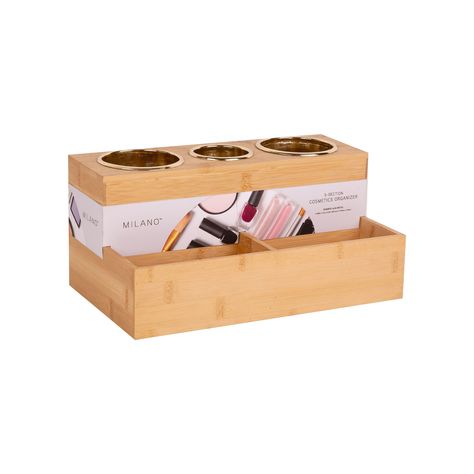 Wood makeup organizer