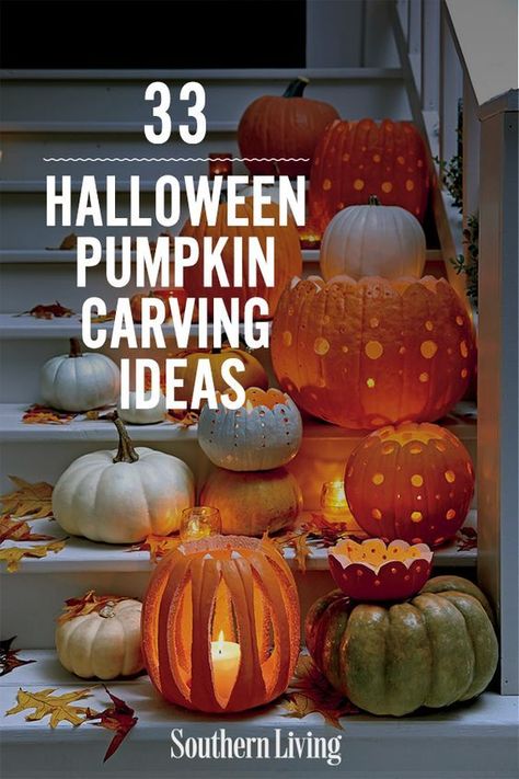 33 Halloween Pumpkin Carving Ideas | Of course, this wouldn’t be the Southern Living guide to Halloween pumpkins if we didn’t have some super Southern ideas for your pumpkins like carving your state flag into your pumpkin. What a creative pumpkin carving idea! #southernliving #halloween #partyideas #halloweenideas #halloweenaesthetic Unique Pumpkin Carving Ideas, Types Of Pumpkins, Cute Pumpkin Carving, Pumpkin Carving Kits, Pumkin Carving, Easy Pumpkin Carving, Creative Pumpkin Carving, Amazing Pumpkin Carving, Home Decor Wallpaper