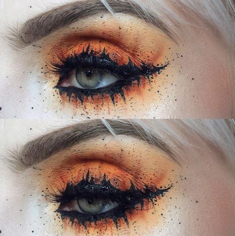 Pumpkin Eyes, Fire Makeup, Celebrity Beauty Secrets, Free Makeup Samples, Halloween Eye Makeup, Makeup Samples, Halloween Eyes, Halloween Tags, Makeup Bag Organization