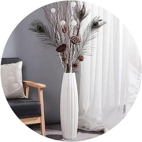 Amazon.com: White Tall Floor Vase, 24" Ceramic Large Vase, Decorative Flower Vases for Modern Home Decor Living Room Office Bedroom Kitchen Wedding Centerpieces Farmhouse Décor : Home & Kitchen Floor Ceramic, Tall Flower Vase, Large Floor Vase, Tall Floor Vases, Simple Living Room Decor, Large Ceramic Vase, Flower Vases Decoration, Office Inspo, Farmhouse Decor Living Room