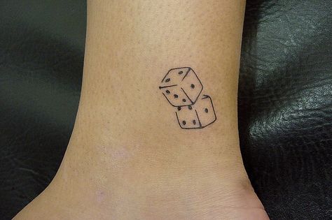 cute and tiny dice tattoo...irresponsible tattoo w/ BFF? Small Dice Tattoo, Dice Tattoo Ideas, Playing Card Tattoos, Dice Tattoo, Vegas Tattoo, 4 Tattoo, Gaming Tattoo, Gambling Tattoo, Poke Tattoo