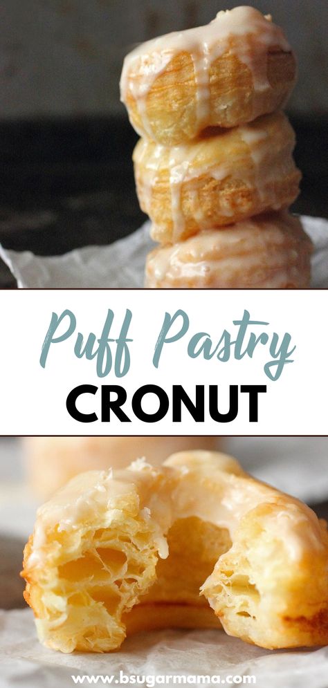 You can make Cronuts at home and they are super easy to make. All you need is pre-made puff pastry sheets to bring these delicious Homemade Cronuts to life! #puffpastry #donuts #doughnuts #puffpastrydoughnuts #puffpastrydonuts #breakfast Cronut Recipe, Puff Pastry Recipes Dessert, Cake Pastries, Puffed Pastry, Pastries Recipes Dessert, Puff Pastries, Puff Pastry Desserts, Easy Puff Pastry, Cronut