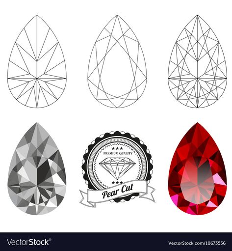 Diamond Template, Jewel Drawing, Gem Drawing, Diamond Vector, Diamond Drawing, Art Jewelry Design, Jewelry Design Drawing, Jewelry Drawing, Jewellery Sketches