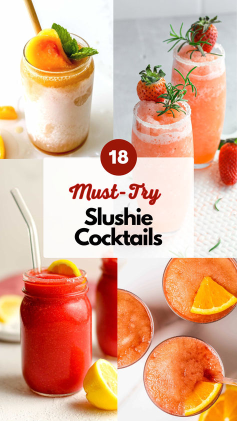 Slushie Cocktails Spiked Slushies, Alcholic Slushies Recipes, Slushie Cocktails, Ninja Slushie Recipes Alcohol, Alcohol Slushies, Slushie Machine Recipes, Alcohol Slush Recipes, Ninja Slushie Machine Recipes, Ninja Slushie Recipes