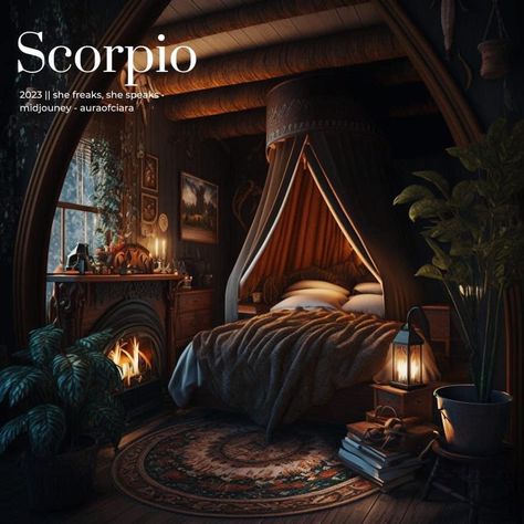 Scorpio Bedroom, Fantasy Bedroom Ideas, Fantasy Bedroom, Classy Bedroom, Land Of Nod, Dark Interiors, Girl Coat, Bedroom Ideas, Self Love