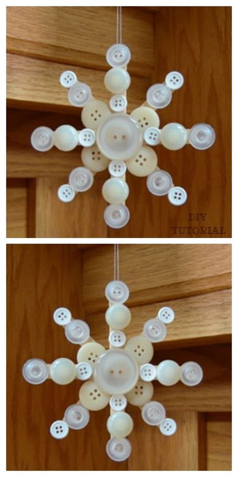 Fab Ideas on Button Crafts for Christmas Decorations Bobbin Crafts Ideas, Button Wreath Craft, Button Snowman, Christmas Button Crafts, Buttons Crafts Diy, Christmas Wreath Craft, Button Ornaments, Button Creations, Button Craft