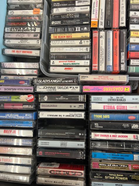 cassette tapes Cassette Tape Collection, Vinyl Record Store, Physical Media, Aesthetic Places, Vintage Cassette, The Boy Next Door, Cassette Tape, Retro Music, Record Store