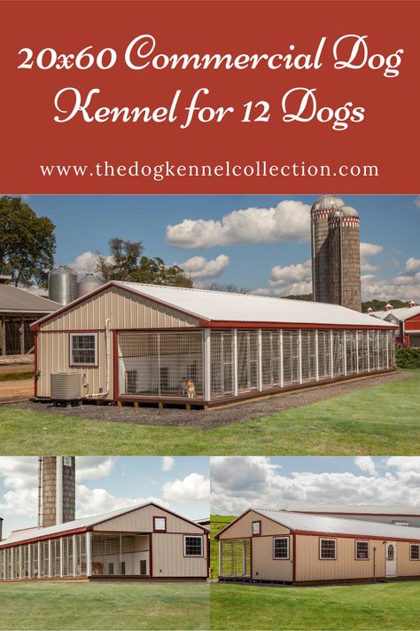 Barndominium Dog Kennel, Dog Kennel Roof Ideas, Dog Boarding Facility Ideas, Commercial Dog Kennel Ideas, Commercial Dog Kennel, Dog Kennel Dimensions, Xl Double Dog Kennel Plans, K9 Kennels, Building A Dog Kennel